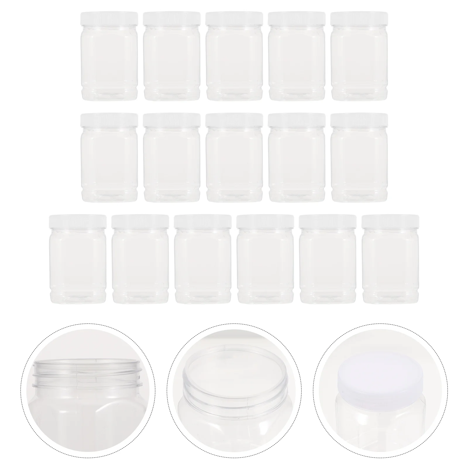 

16pcs 1000ml Bottles Food Containers Honey Storage Bottles (Transparent)