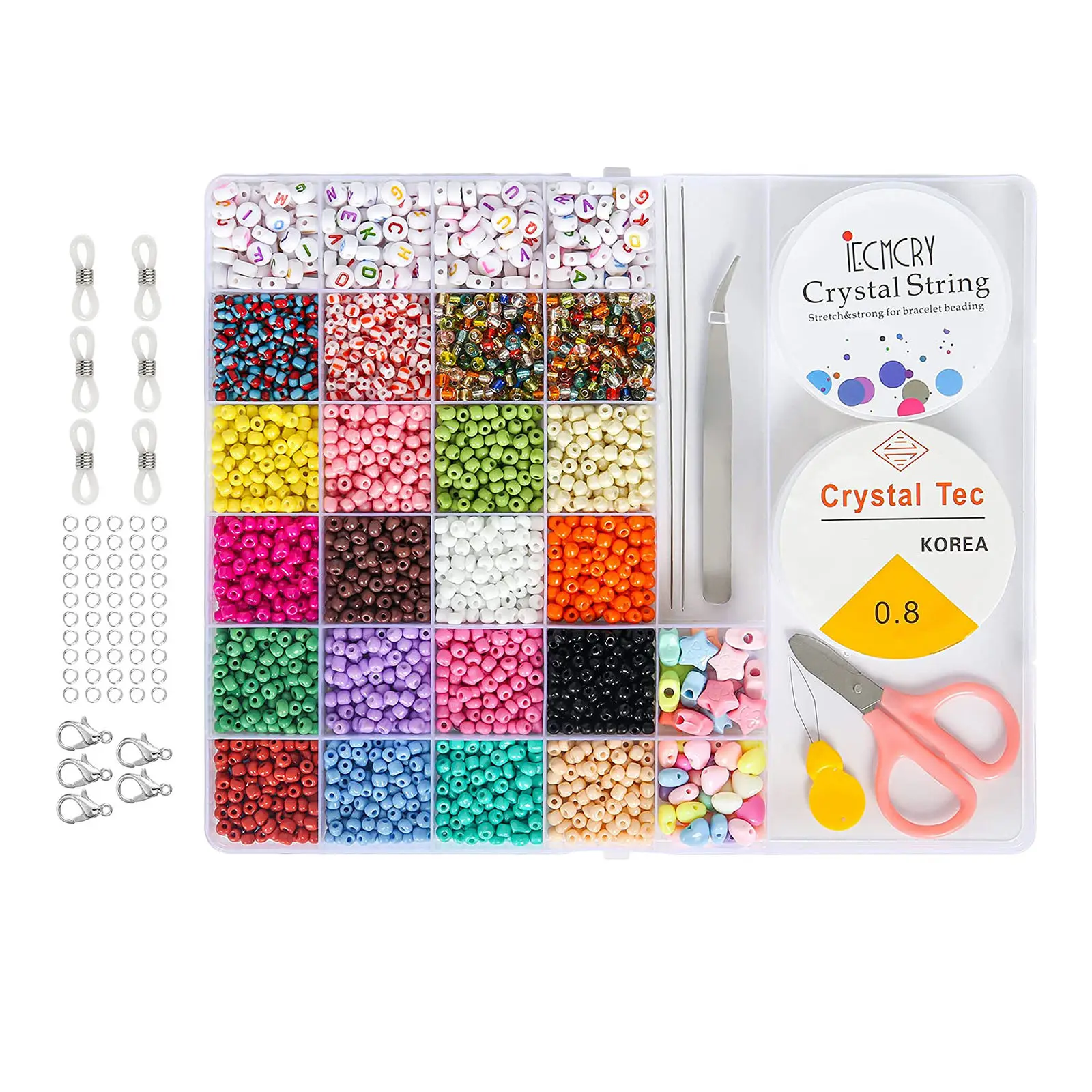 

6100Pieces Jewelry Making Kit Flat 200Pcs Alphabet Letter Beads Beads Craft Set！Spacer Beads for Bracelets Earring Ring
