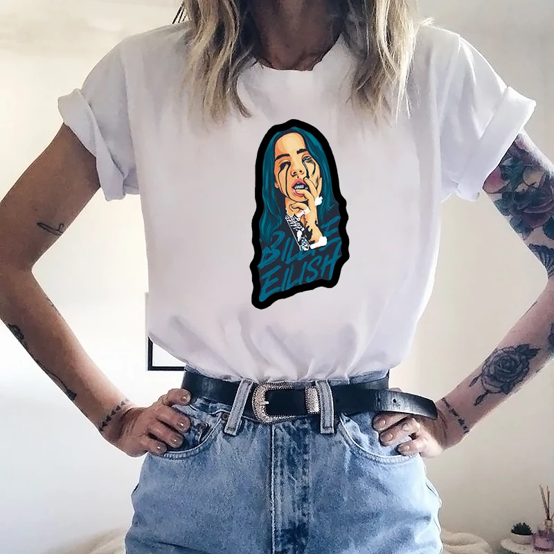 Новинка Billie Eilish белая футболка Черная Мужская футболка Titanfall BE Logo Print Модальные Мягкие Летние топы с коротким рукавом Homme - Цвет: 7