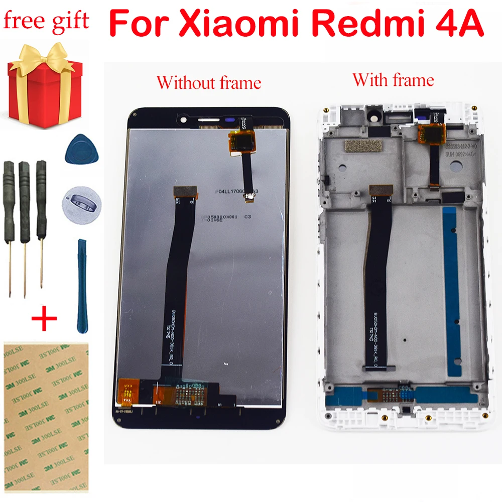 Для Xiaomi Redmi 4A ЖК дисплей сенсорный экран дигитайзер Датчик в сборе рамка для Dsiplay