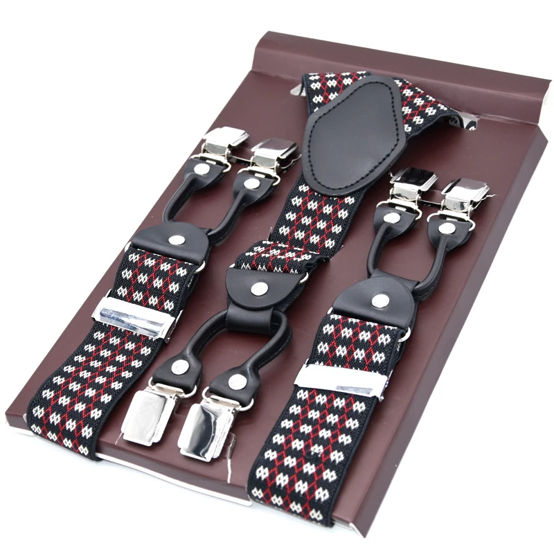 Черные кожаные подтяжки мужские ремни зажимы подтяжек винтажные повседневные