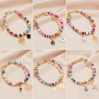 bohemia style bracelet for women multicolor sun heart friendship bracelet for girls adjustable chain accessories wholesale trend