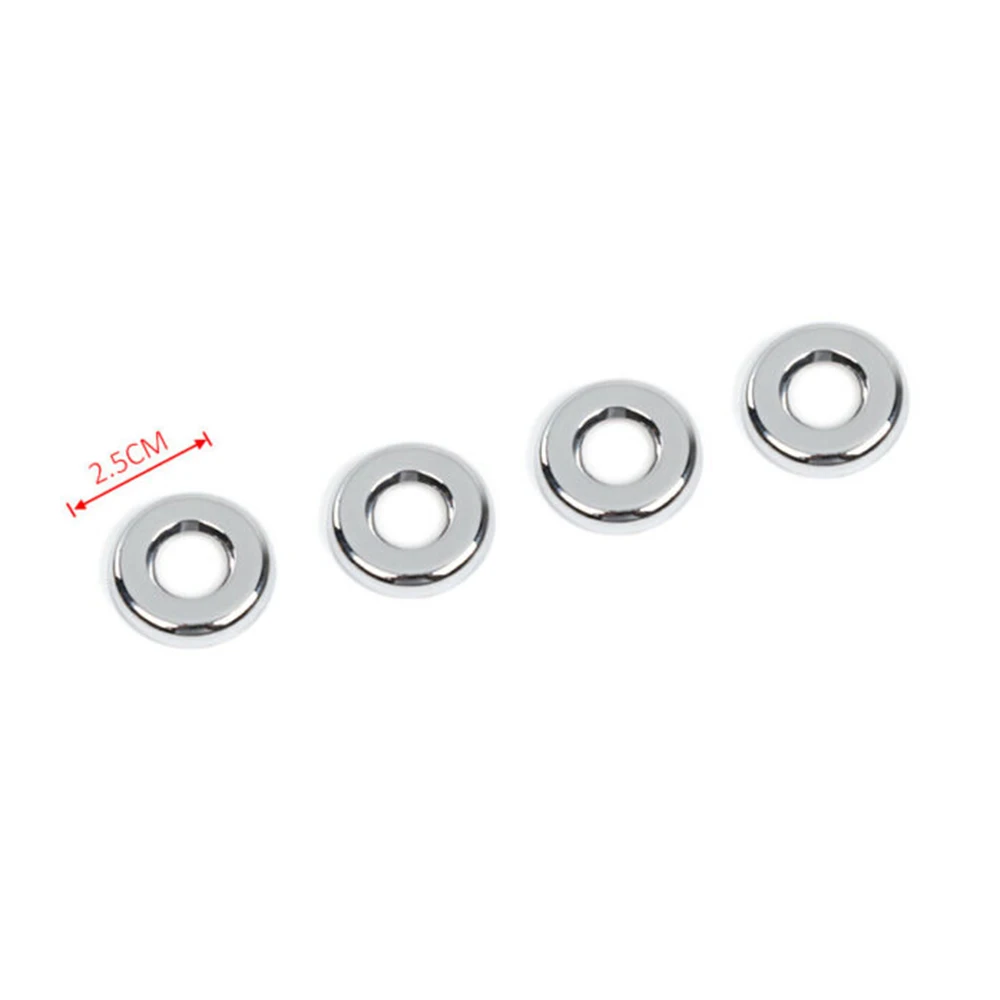 

4Pcs Ring Trim Chrome Decoration Door High-Quality ABS Lock Set Brand New