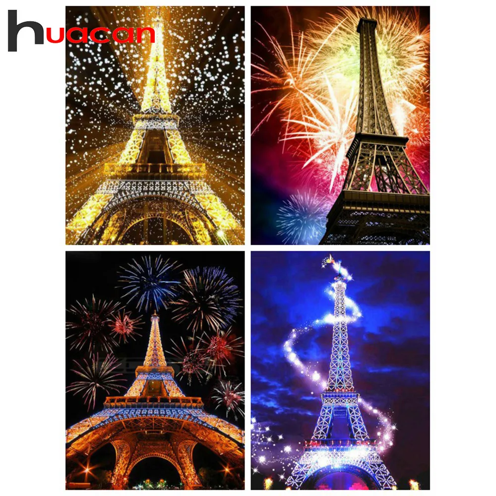 Алмазная вышивка Huacan сделай сам картина с изображением Эйфелевой башни