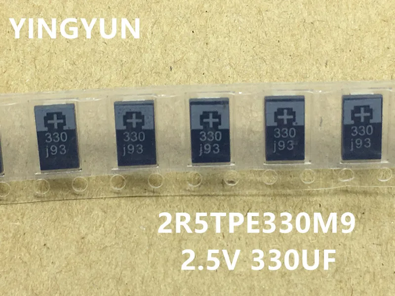 10 шт./лот 2R5TPE330M9 330 мкФ 2 5 V SMD танталовые конденсаторы полимерные POSCAP Тип D