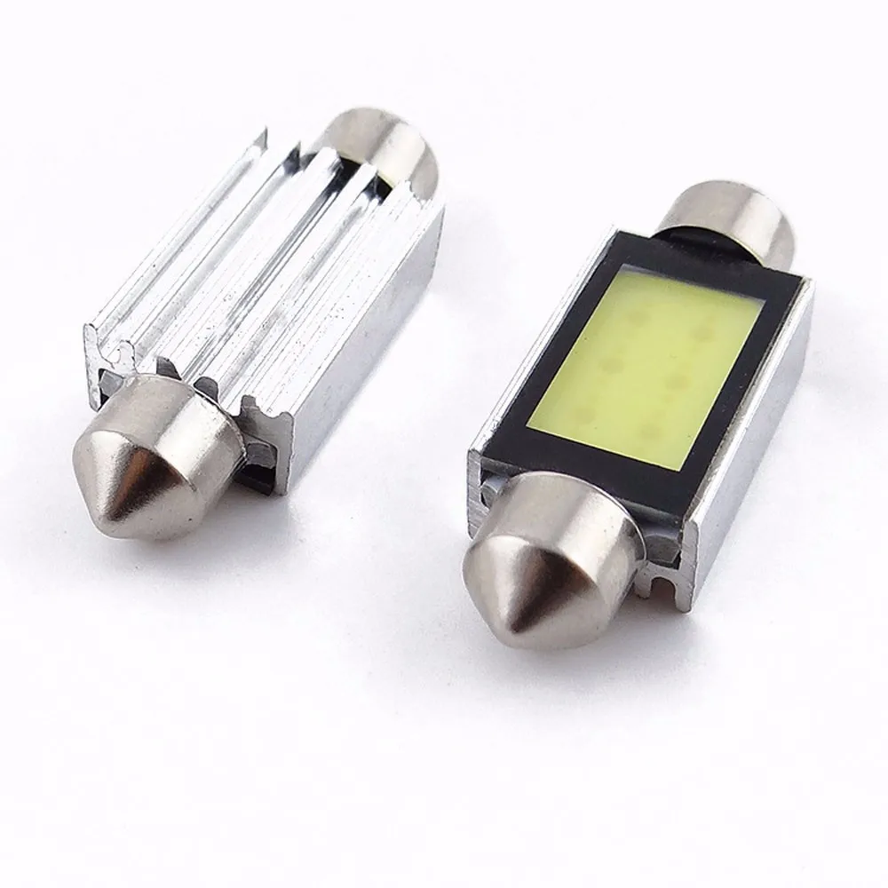 Автомобильный сигнальный фонарь 2 X Белый 31 мм COB светодиодный светильник для