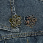 Черные броши в виде змеи темные панк золотые змеи эмалевые булавки не причиняют вреда Металлические Модные ювелирные изделия подарки для друзей нагрудные значки для курток