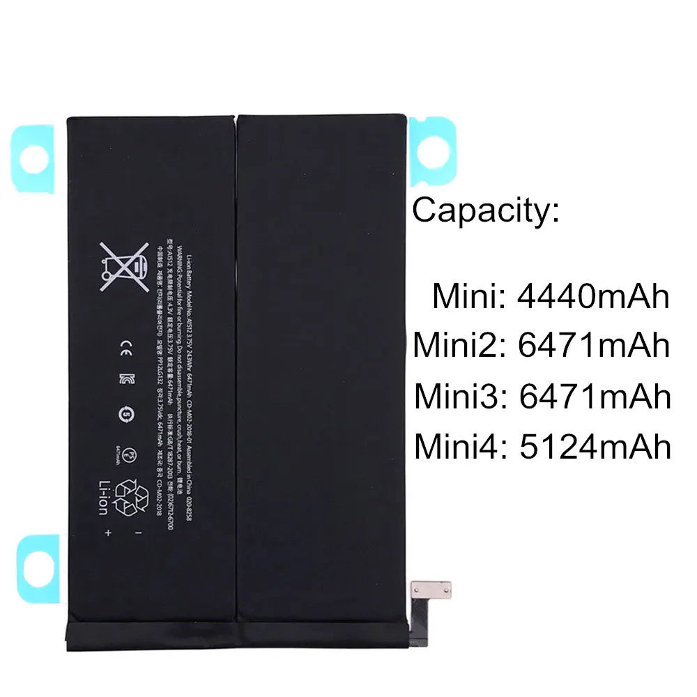Аккумулятор AYJ 100% для ipad mini 2 Retina 3 A1489 A1490 A1491 A1599 6471 мАч|Аккумуляторы мобильных