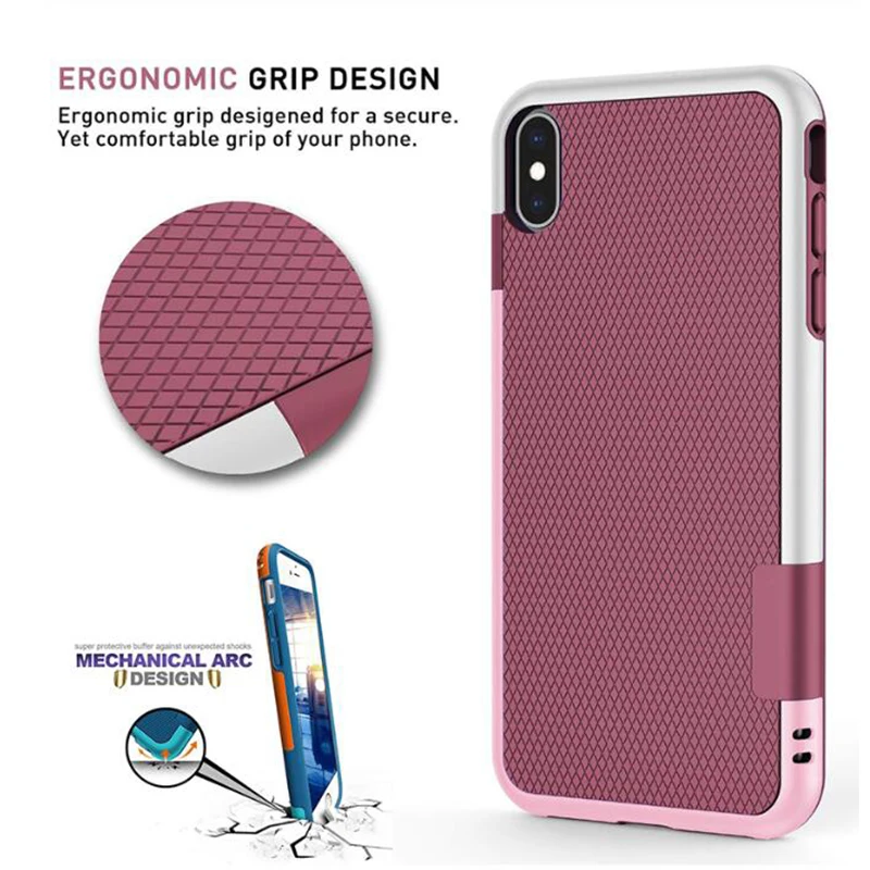 Роскошный противоударный чехол для iPhone X XR XS Max силиконовый полупрозрачный