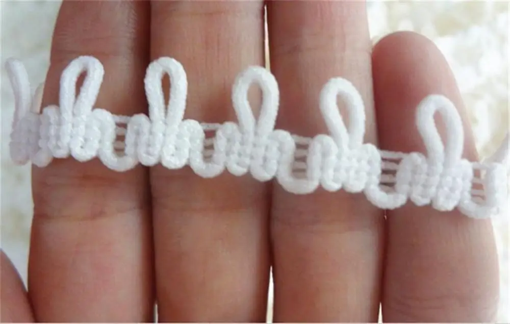 5 ярдов белый и черный эластичная ткань вышитые кружева край отделка Лента для