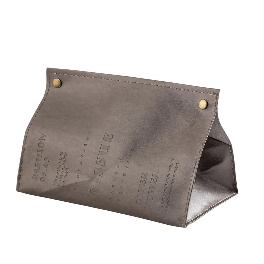 Коробка для салфеток из искусственной кожи серого цвета сумка хранения бумажных