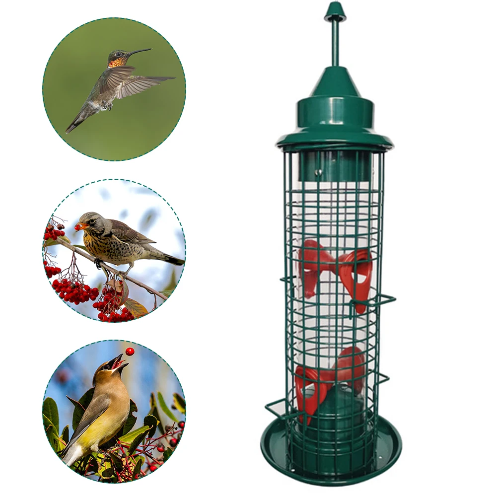 

Tree Hanging Wilderness Attracting For The Garden Bird Feeder Drainage Hole Outdoor Squirrel Proof Parrot Patio Cockatiels Metal