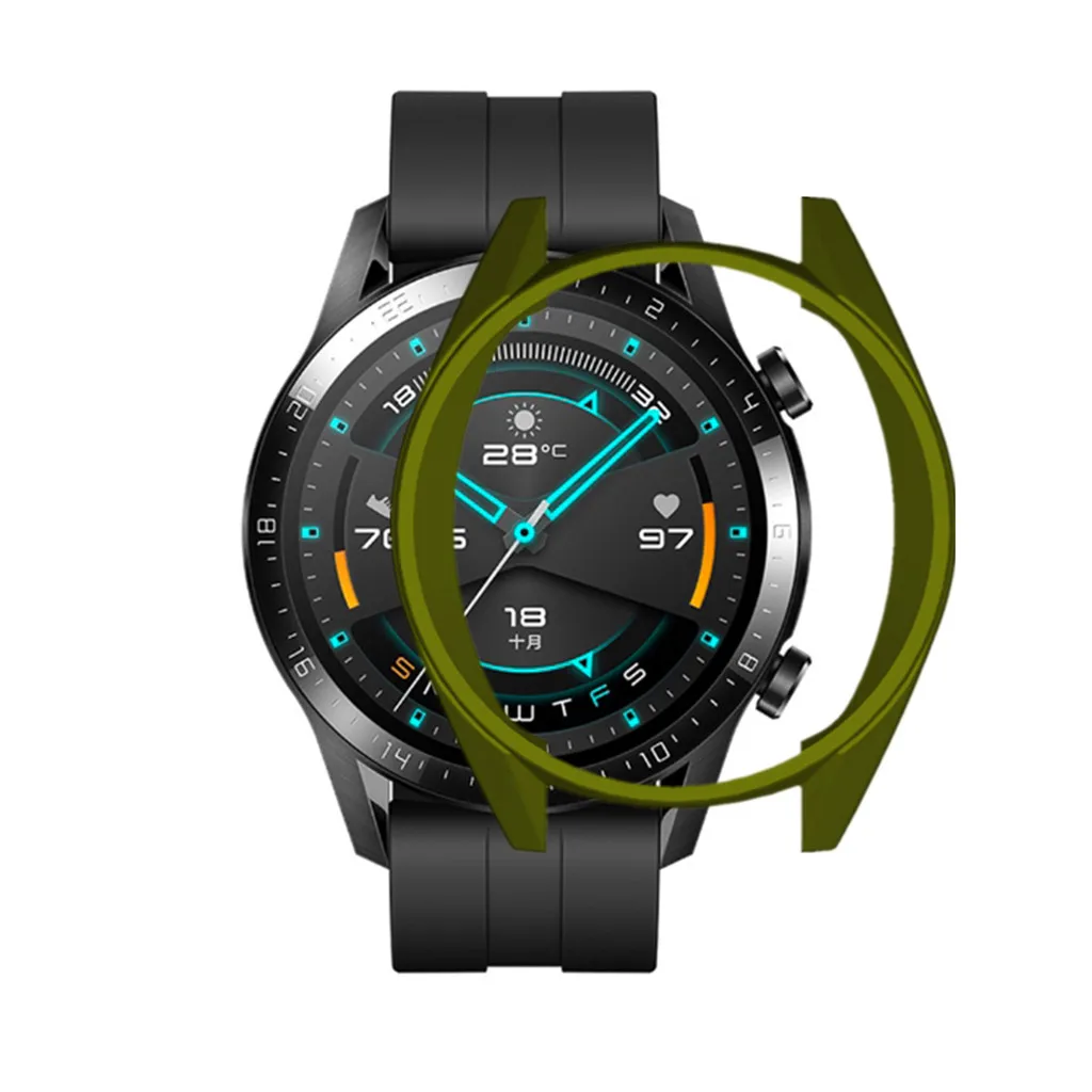 45 # тонкий защитный чехол из ТПУ для huawei Watch GT2 46 мм бампер часов FrameCase TPU GT 2 Рамка