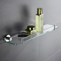 bathroom glass shelf shower organizer tempered glass storage cosmetic wall mounted polished finish floating shelves set