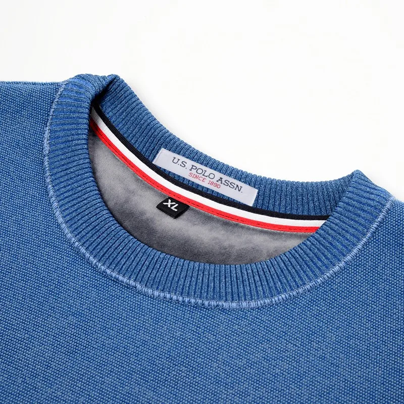 U.S.Polo. Assn. Осень и зима мужской плюшевый плотный теплый свитер деловой