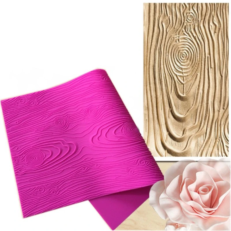 

1pc Tree Bark Texture Wood Pattern Mat Fondant Silicone Mould Cake Decoration Sugar Mold Baking Sugarcraft Chocolate Mold