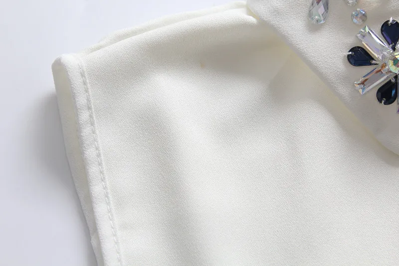 

Linbaiway Women Solid Color Fake Collar Removable Detachable Lapel False Collar Blouse Top Female Half Shirts Decoration