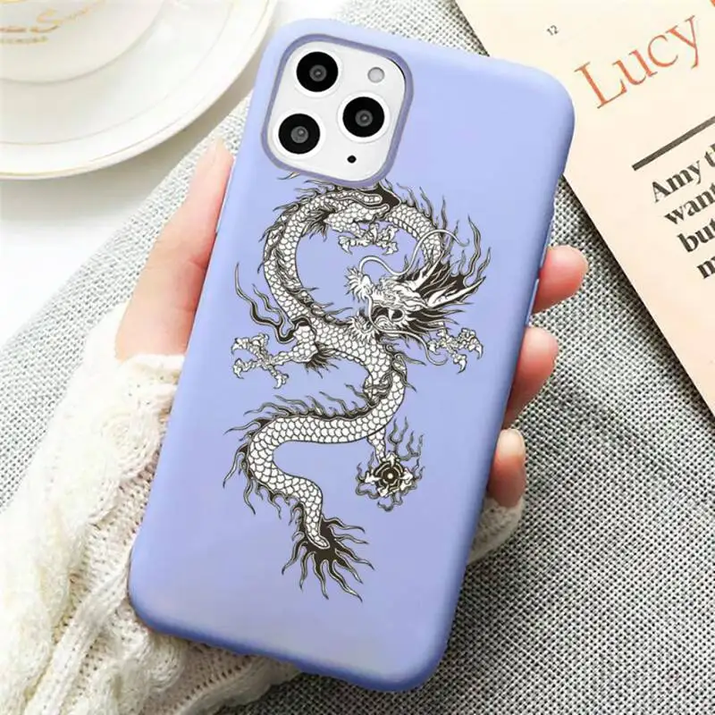 

Dragon Phone Case Candy Color for iPhone 11 12 mini pro XS MAX 8 7 6 6S Plus X SE 2020 XR