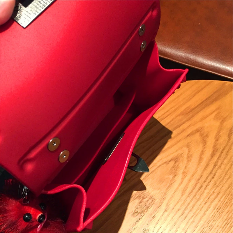 

Fashion PVC Designer Matte Handbag With Rivet Top Handle Crossbody Messenger Bag Solid Color Sac De Luxe Femme Bolsos Para Mujer