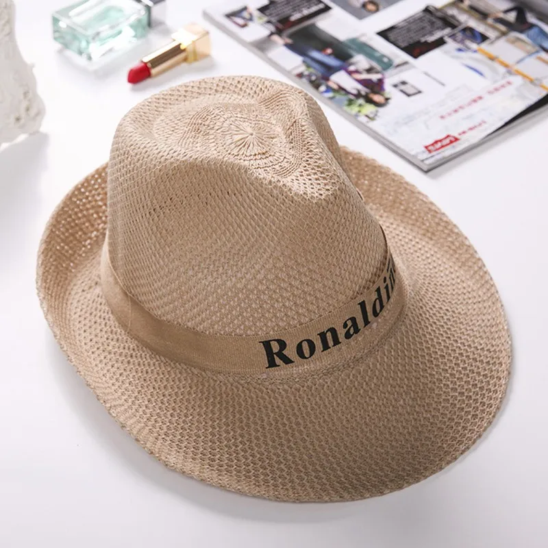 Соломенная шляпа от солнца для мужчин и женщин элегантная пляжная кепка в