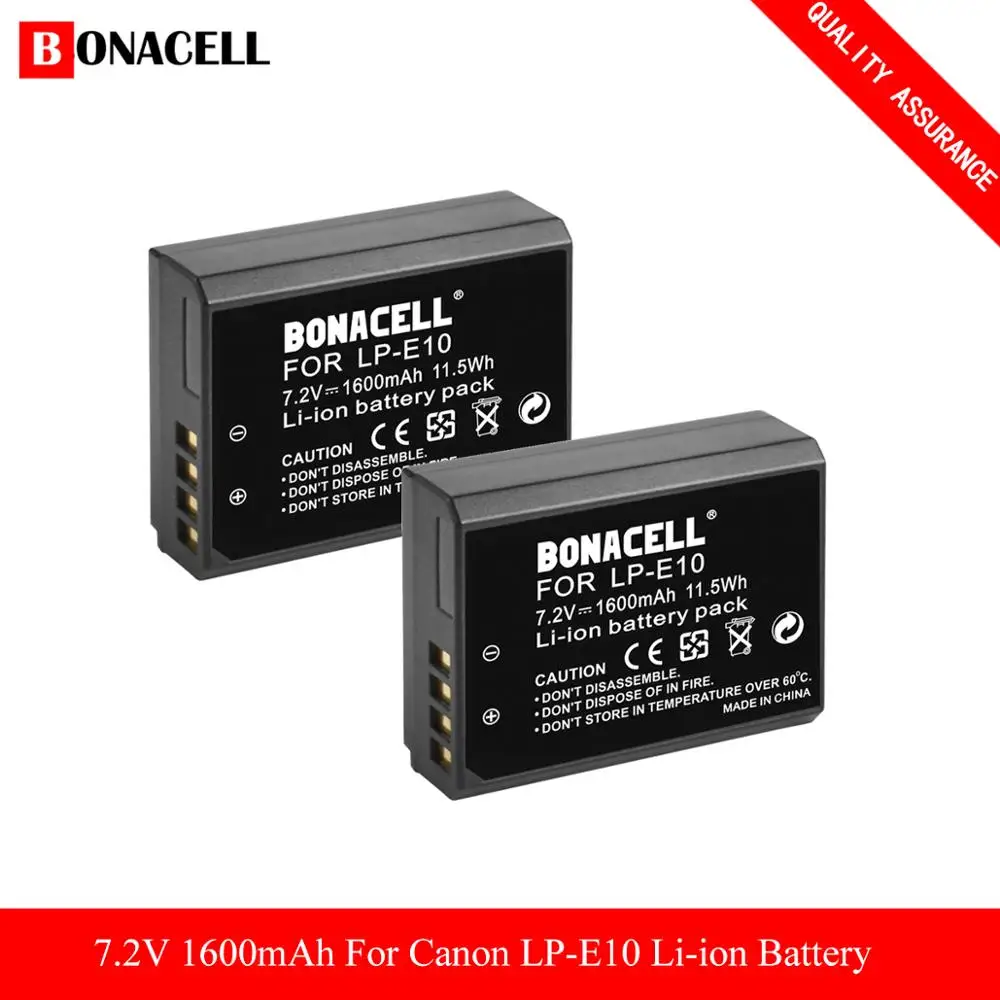 Литий ионный аккумулятор bonacell для Фотоаппарата Canon LP E10 LPE10 + зарядное устройство