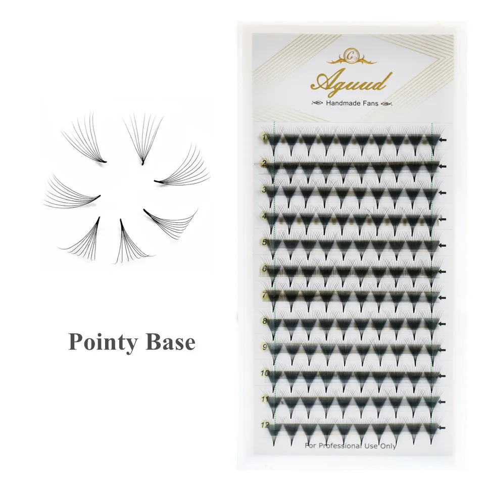 

AGUUD Premade Volume Lashes Sharp Stem 6D/8D/10D/12D/14D/16D Thin Pointy Base Russian Individual Volume Fans Eyelash Faux Mink