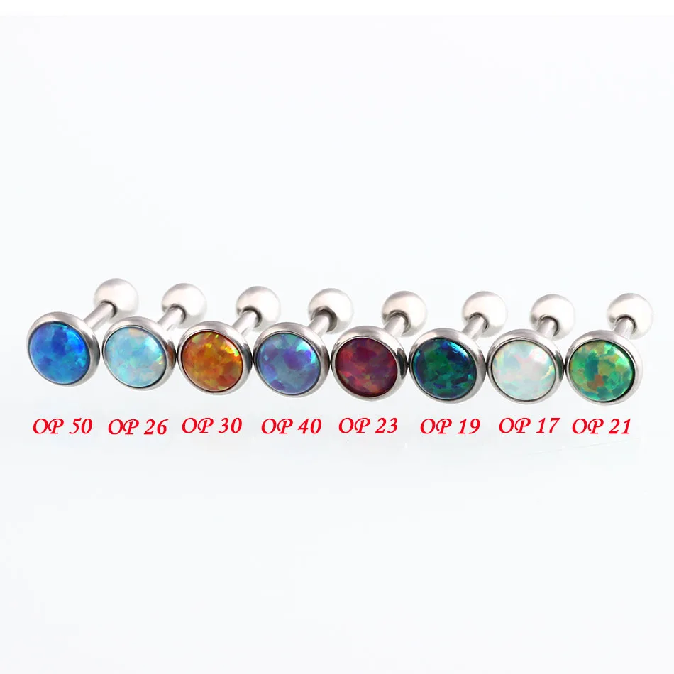 1Pcs 16g Internal Thread Opal Stone Labret Monroe Lip Stud Ring Ear Cartilage Tragus Helix Earring Piercing Body Jewelry | Украшения и