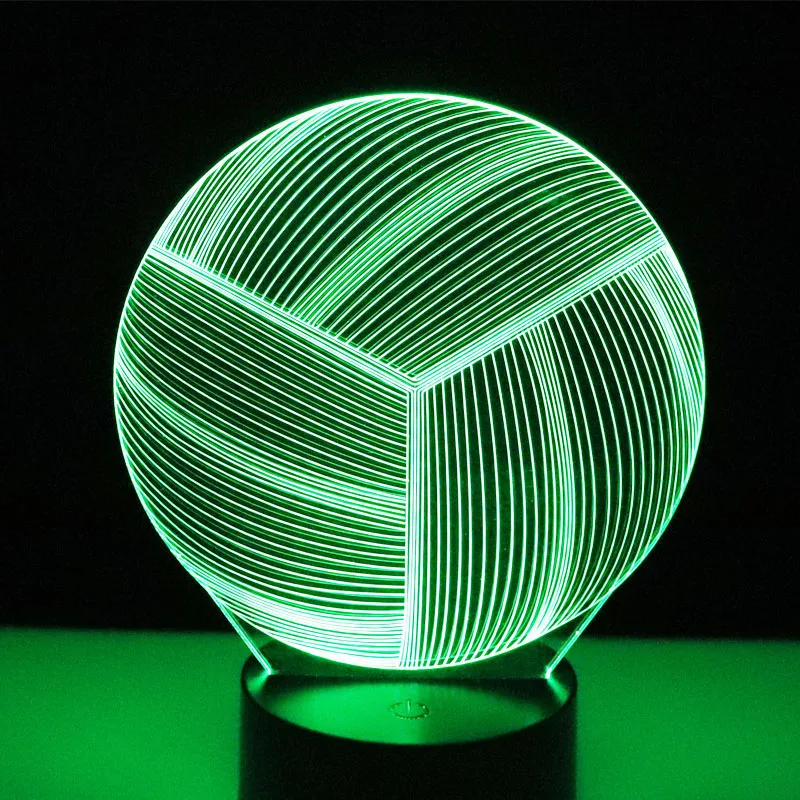 Светодиодный 3d светильник для волейбола лампа украшения дома с 7 цветсветильник