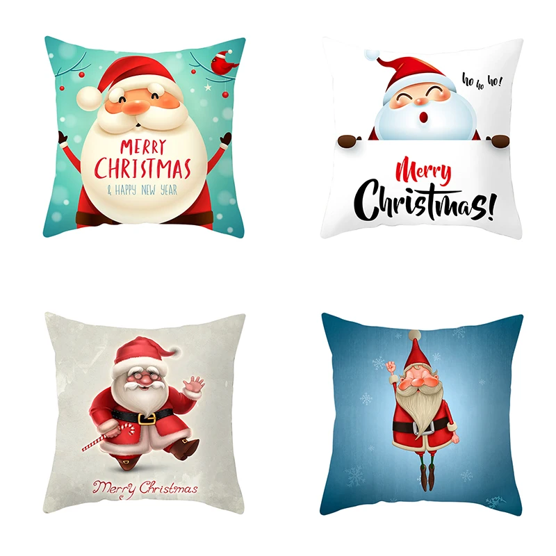Рождественский Декор Ретро Санта мультфильм письмо наволочка для дома мягкая