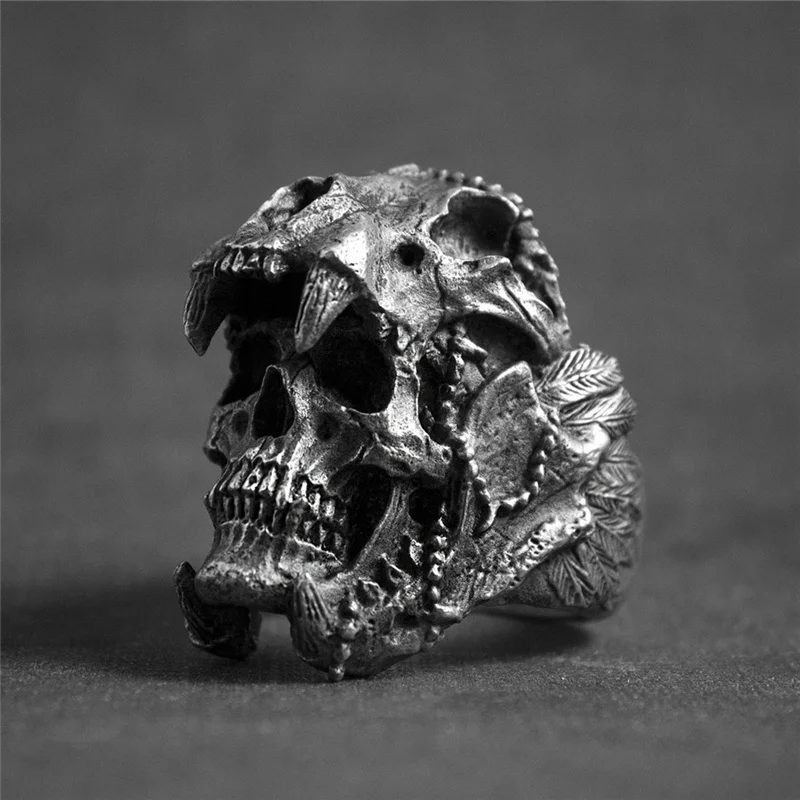 

New Arrivals Fashion Men Rings Biker Alloy Vintage Skull Punk Anniversary Jewelry Halloween Gift Accessories