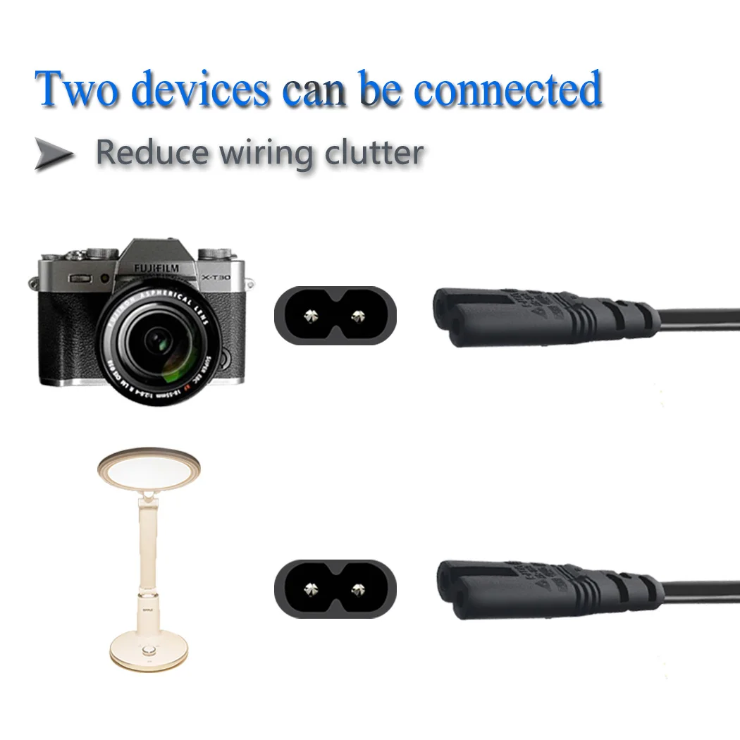 Кабель питания переменного тока IEC320 C8-2 шт. Y-образный разделительный кабель c8 с 2