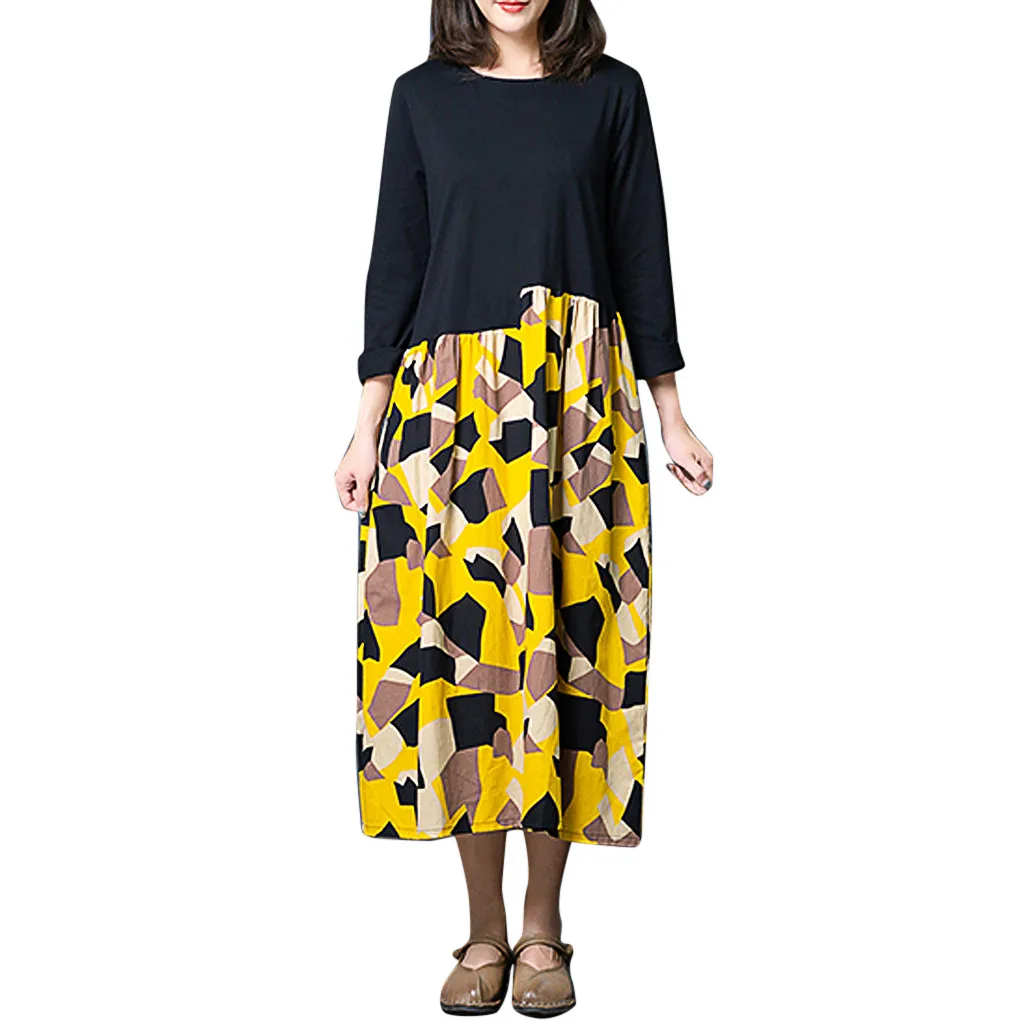 Женское свободное платье с длинным рукавом JAYCOSIN повседневное удобное размера