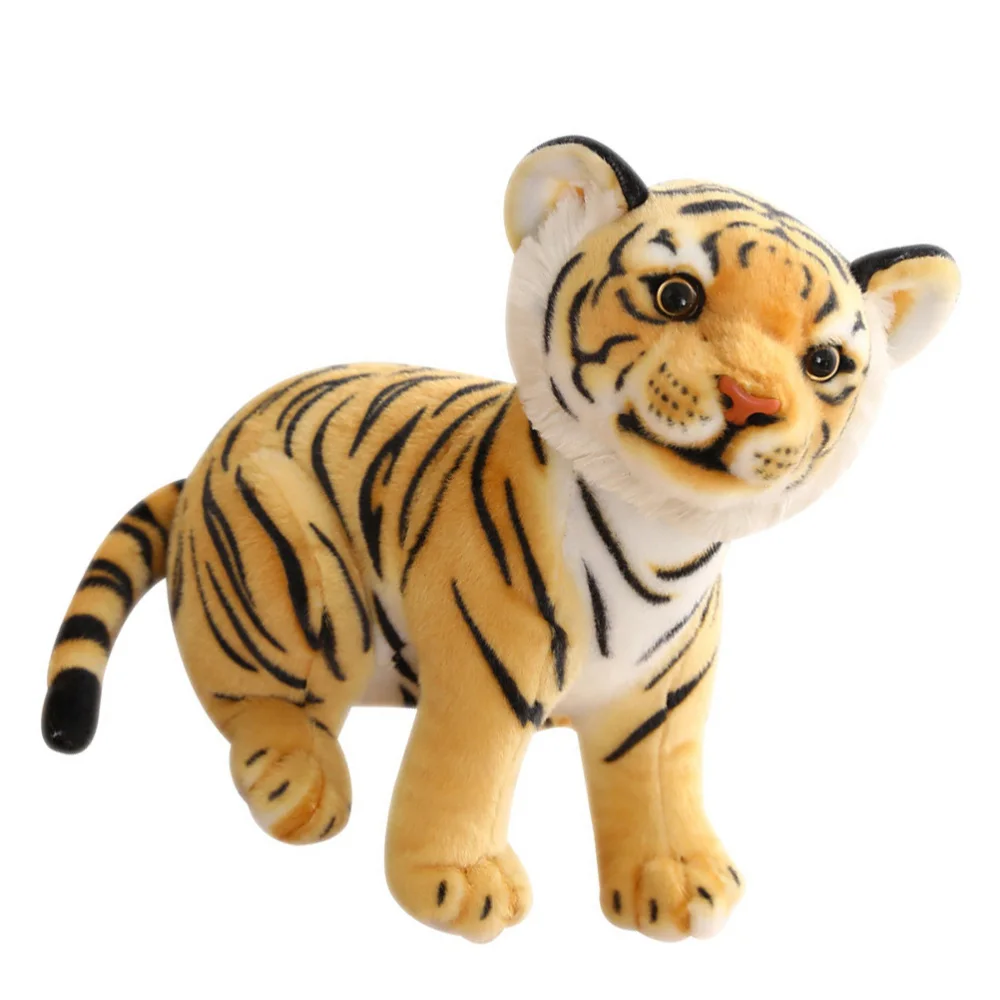 

1Pc Simulated Tiger Modeling Doll Adorable Stuffed Doll Bedroom Decor Yellow