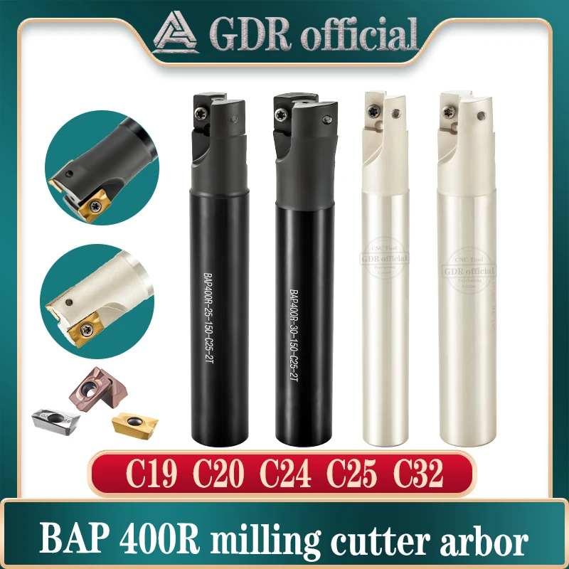 

CNC BAP 400R milling cutter arbor Right angle 90 deg for APM1604 inserts C19 C20 C24 C25 C26 C28 C32 2T 3T milling cutter arbor