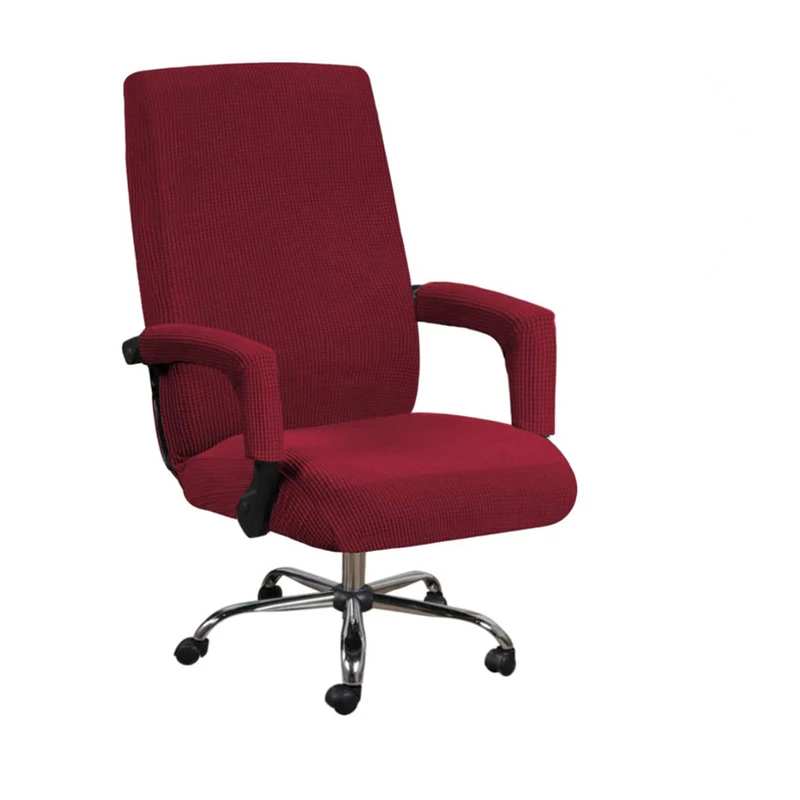 

Computer Office Chair Cover With Armrest Water Resistant Rotating Armchair Seat Case Elastic Modern Anti-dirty Chair Cover