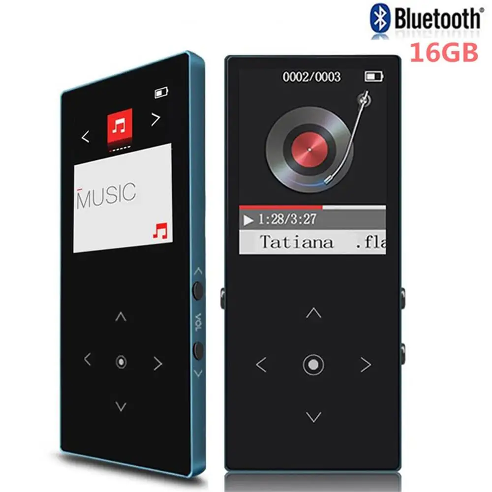Bluetooth MP3 плеер Металлический музыкальный плеер без потерь сенсорный экран поддержка tf-карты до 64 Гб с fm-радио, запись, электронная книга
