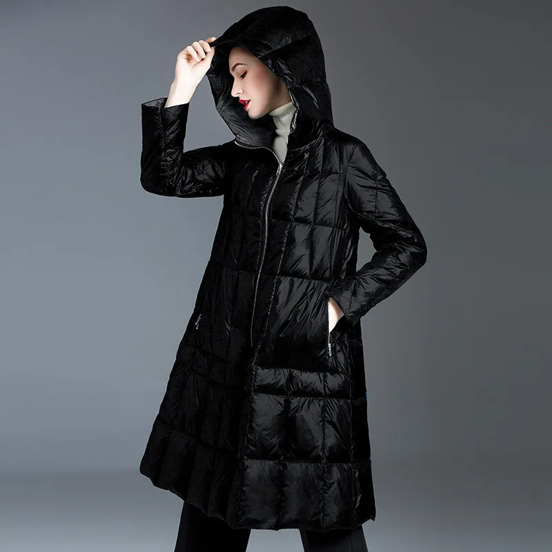 New Winter 90% Jacket 2021 Women's Loose Hooded Fashion Coat White Duck Down Abrigos Mujer Invierno Women Clothes