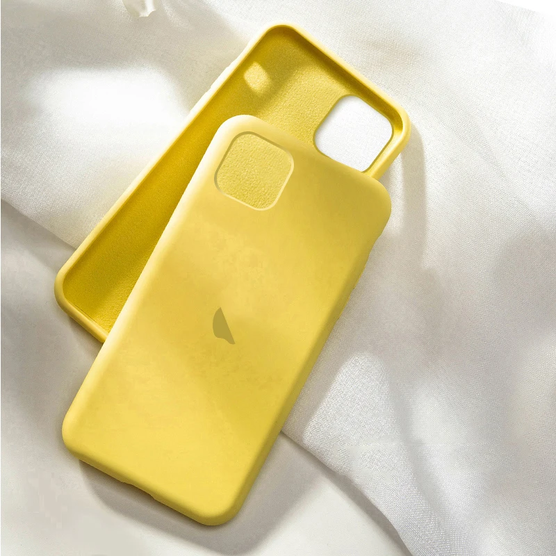 yellow Официальный силиконовый чехол для Apple iphone X Xs max 7 8 6 S 6 S Plus X XR с логотипом чехол для iphone 11 Pro max чехол - Цвет: yellow