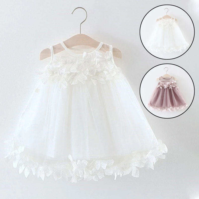 

Baby Infant Girl Kid Toddler Princess Flower Sleeveless Tulle Dress Beach H Newborn Princess Dresses Baby Dress