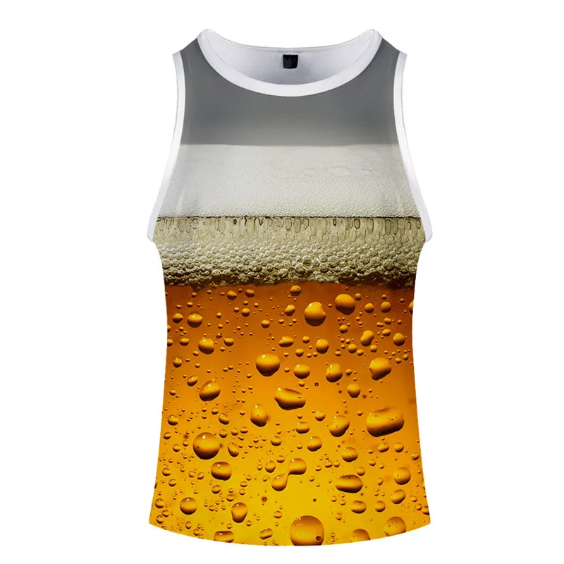 Bubbling beer мужская майка с 3D Цифровым принтом сексуальная летняя одежда для фитнеса