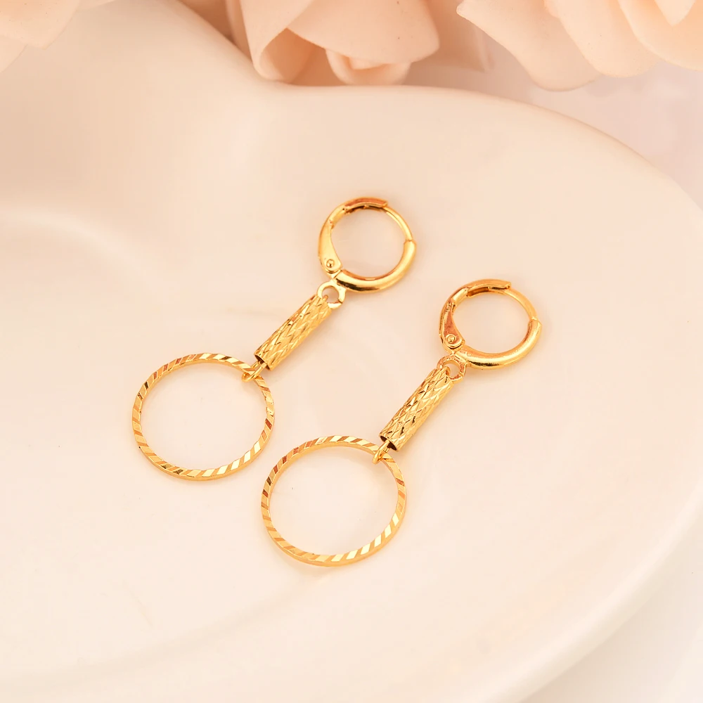 Gold Color drop Earrings for Women Girls kids Jewelry Bead Round Ethiopian Africa Arabia Middle East Bijoux charms party Gift | Украшения и