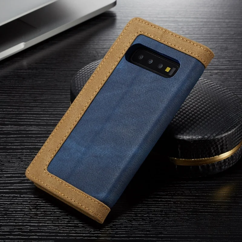 Чехол для samsung S10 e, магнитный джинсовый Винтажный чехол для телефона samsung Galaxy S10 Plus, откидной Чехол-кошелек, чехол для samsung S10e