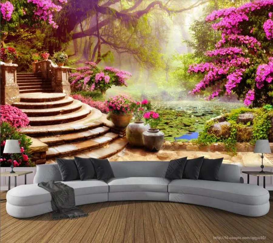 

Papel de parede Garden forest scenery background wall 3d wallpaper mural,iving room tv wall bedroom wall papers home decor