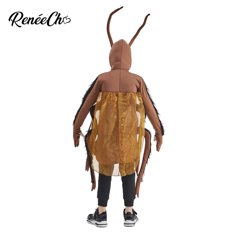 Reneecho Kids Cockroach Costume Halloween For Boys Insect Cosplay Funny Animal Purim |