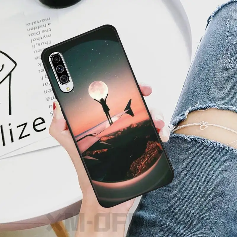 Чехол для телефона HaNismt Airplane fly travel cloud черный мягкий чехол Samsung A10 20 30 40 50 70 10S 20S 2