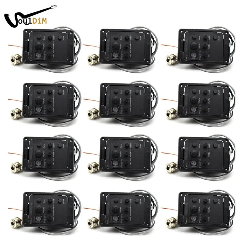 

12 комплектов гитарный EQ тюнер 101 Presys Акустическая гитара предусилитель пьезо звукосниматель с тюнером фольклорная гитара EQ