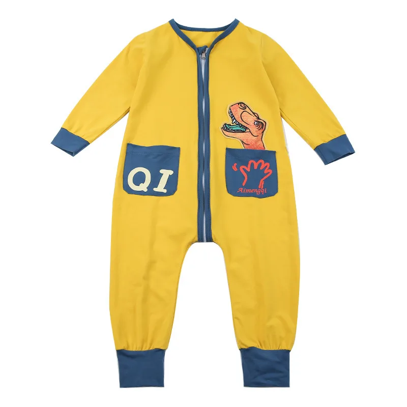

Boys and Girls Sleeping Pajama Spring Autumn Pure Cotton Kids Animal Dinosaur Nightgown