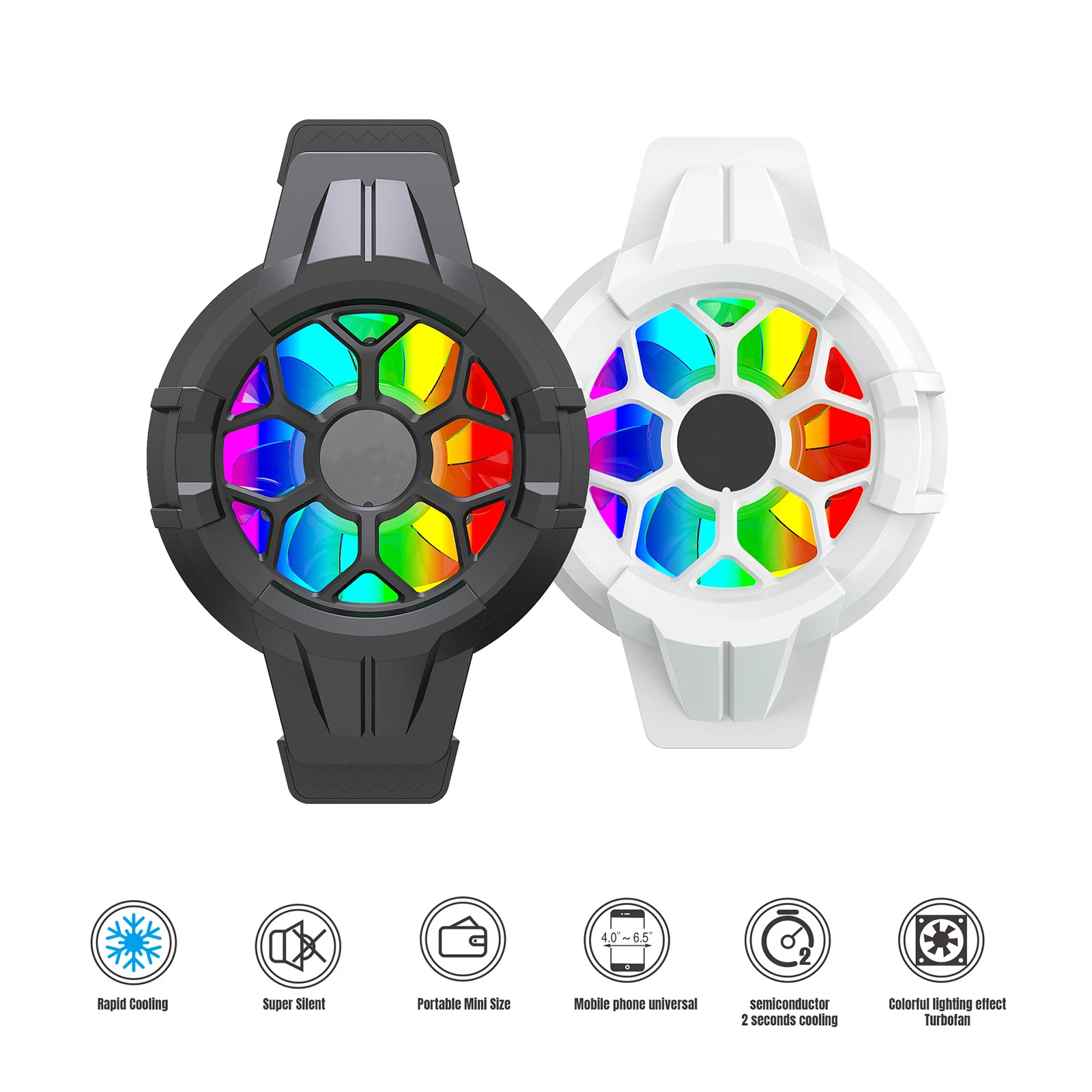 

Phone Cooler Cellphone Radiator Cooling Fan Semiconductor Heatsink For 4-6.5 Inches Cellphones For Gaming Lives Watch Videos