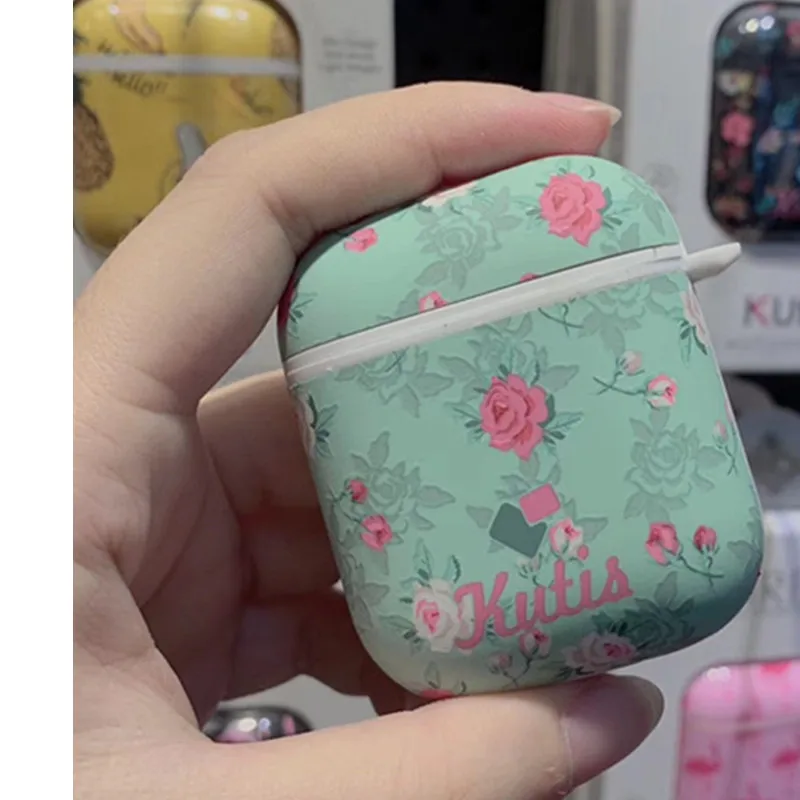 Чехол для наушников Apple Airpods 1 2 с цветком и фламинго | Электроника