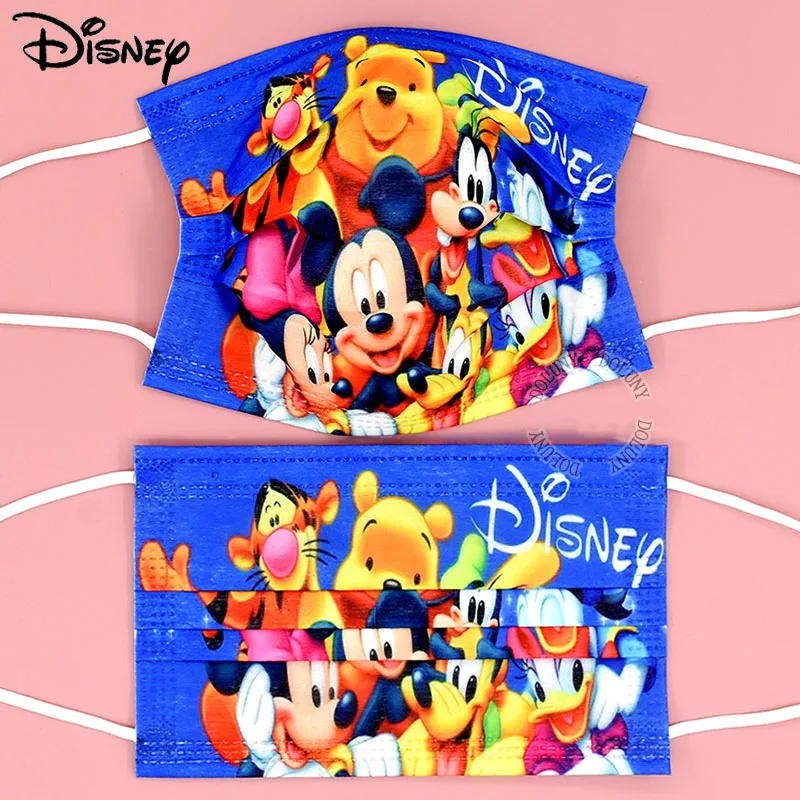 

Disney Disposable Children Mask Blue Mickey Pooh Cartoon 3 Layer Dust Kids Face Cover Unisex Cottony Face Shield For Boys Girls